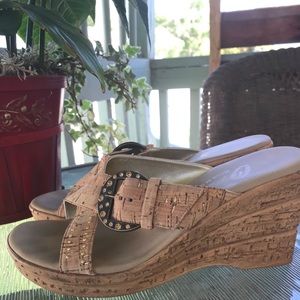 Onex wedge slip on sandals